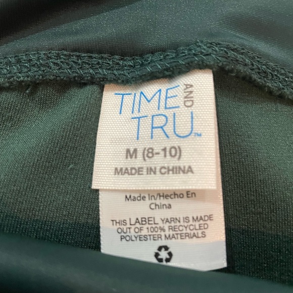 🆕 Time and Tru Super Plush Emerald Green High Waisted Leggings - Picture 4 of 4